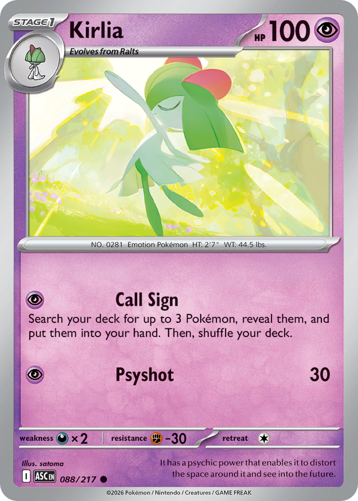 Kirlia — Ascended Heroes 088/217 Pokémon card