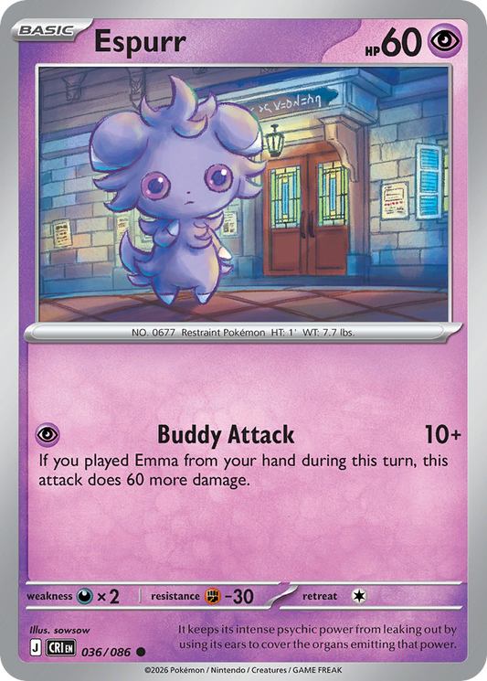 Espurr 036/086 — Chaos Rising Pokémon TCG