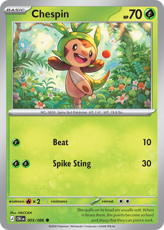 Chespin 005/086 — Chaos Rising Pokémon TCG