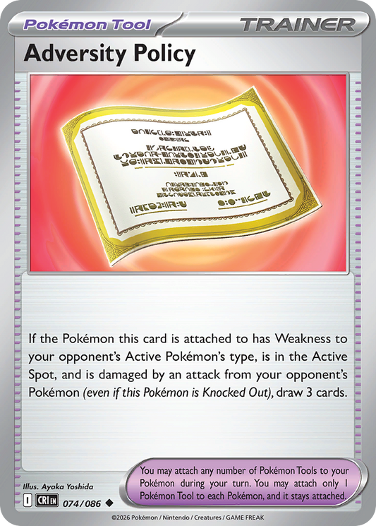 Adversity Policy 074/086 — Chaos Rising Pokémon TCG