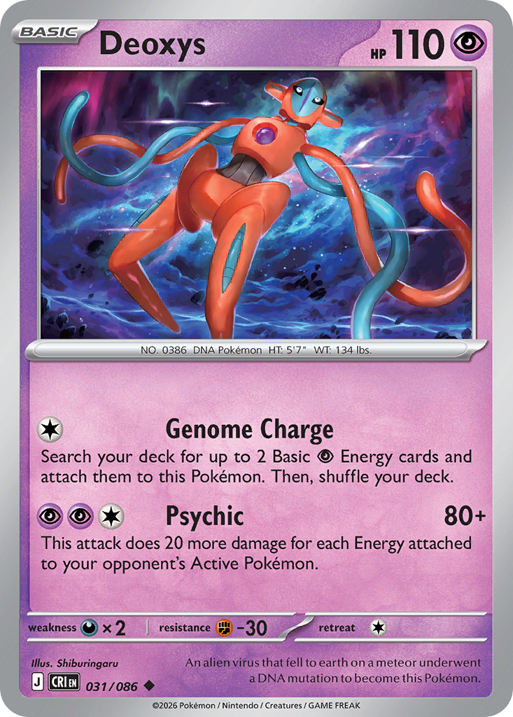 Deoxys 031/086 — Chaos Rising Pokémon TCG