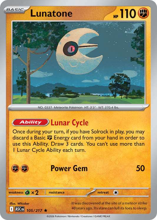 Lunatone — Ascended Heroes 105/217 Pokémon card