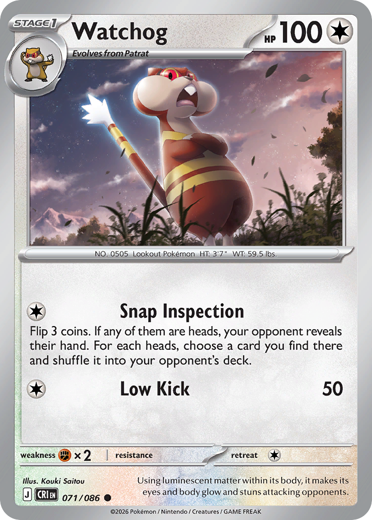 Watchog 071/086 — Chaos Rising Pokémon TCG