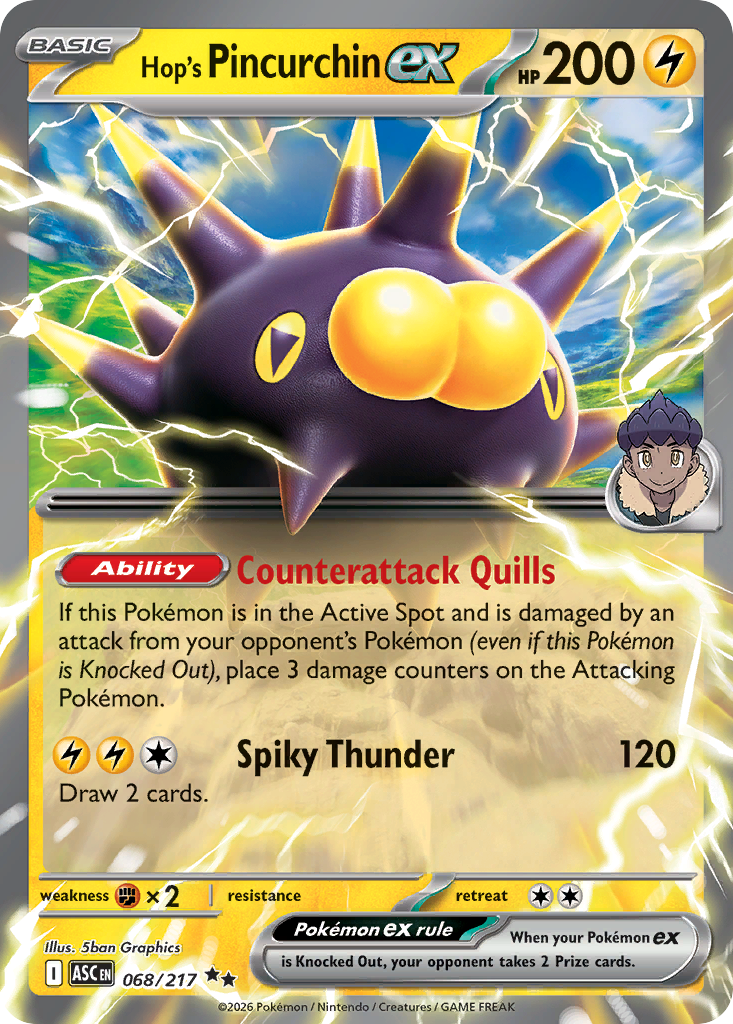 Hop's Pincurchin ex — Ascended Heroes 068/217 Pokémon card