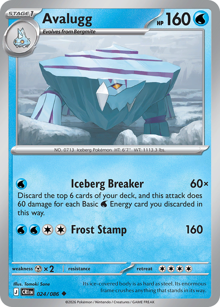 Avalugg 024/086 — Chaos Rising Pokémon TCG