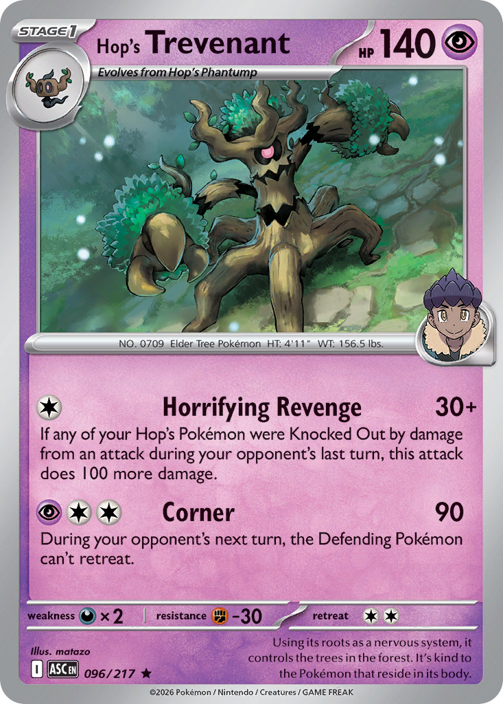 Hop's Trevenant — Ascended Heroes 096/217 Pokémon card