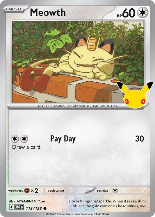 Meowth 113/128 30th Celebration