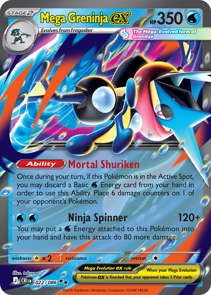 Mega Greninja ex 022/086 — Chaos Rising Pokémon TCG