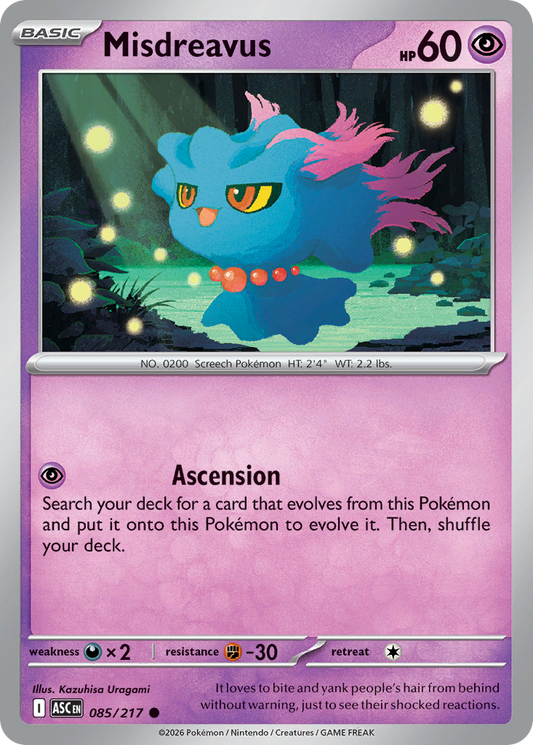 Misdreavus — Ascended Heroes 085/217 Pokémon card
