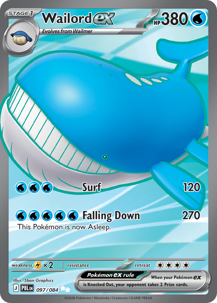 Wailord ex — Pitch Black 097/084 Pokémon card