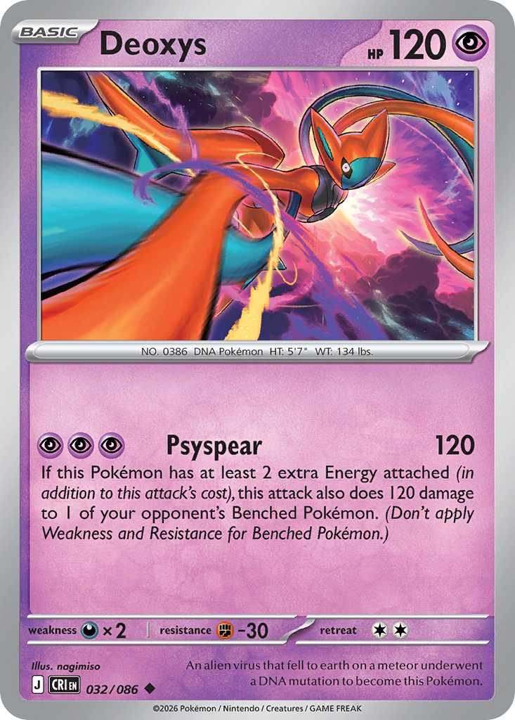 Deoxys 032/086 — Chaos Rising Pokémon TCG
