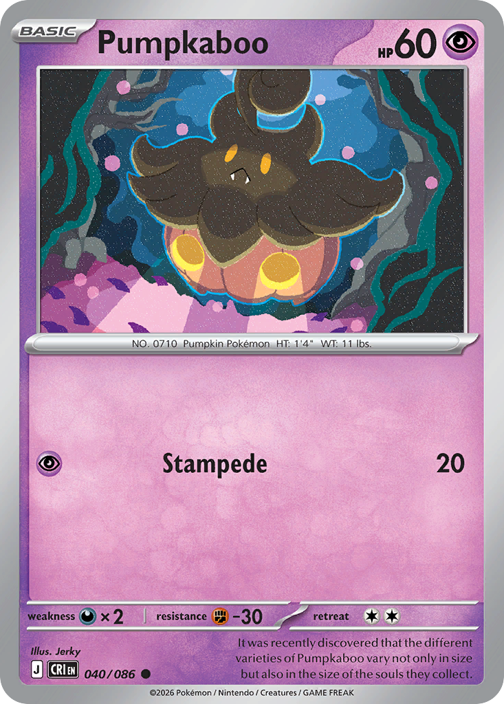 Pumpkaboo 040/086 — Chaos Rising Pokémon TCG