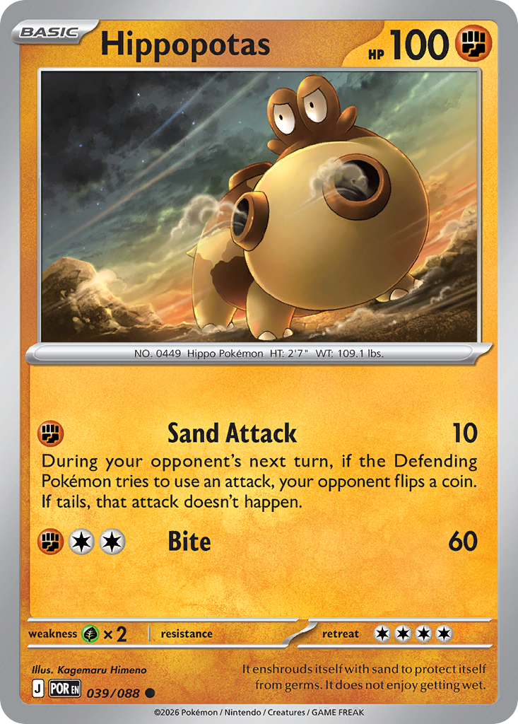 Hippopotas 039/088 — Perfect Order Pokémon TCG