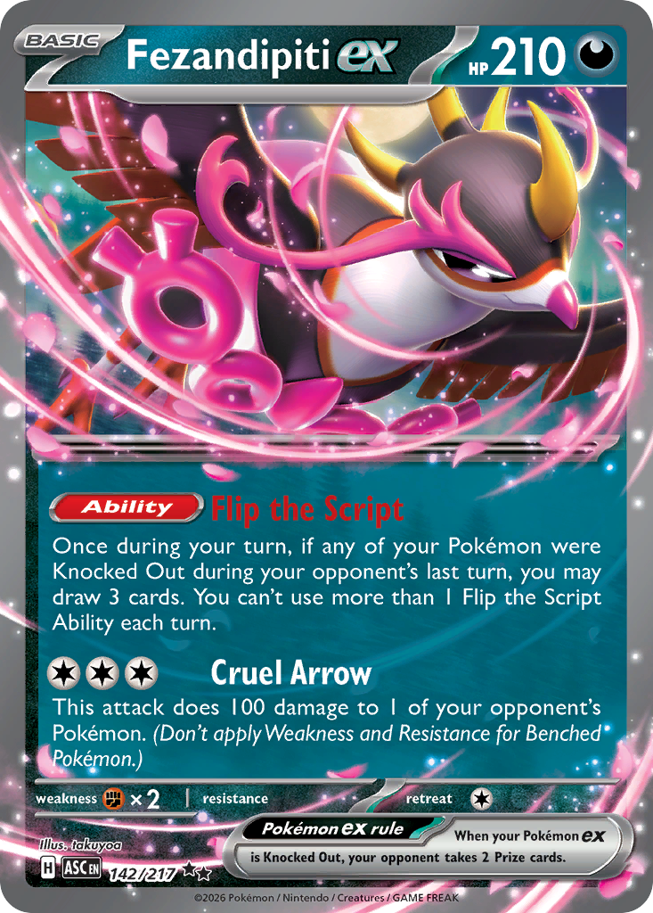 Fezandipiti ex — Ascended Heroes 142/217 Pokémon card