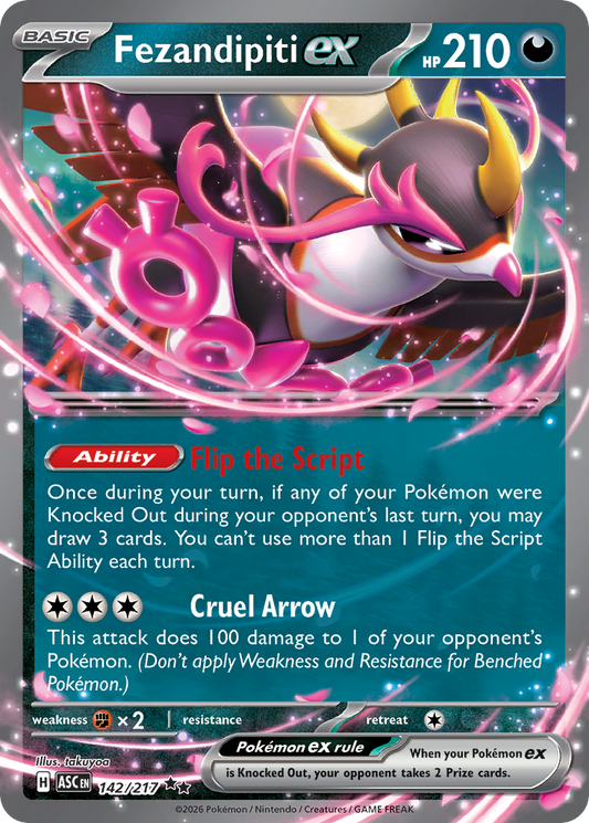 Fezandipiti ex — Ascended Heroes 142/217 Pokémon card