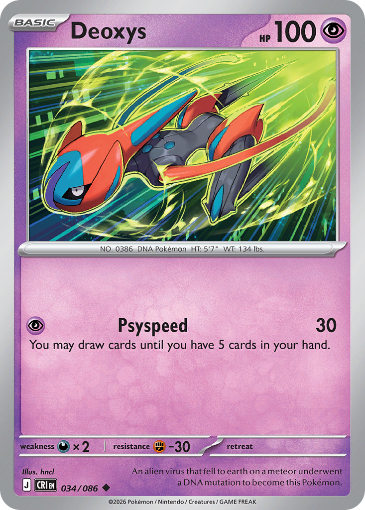 Deoxys 034/086 — Chaos Rising Pokémon TCG