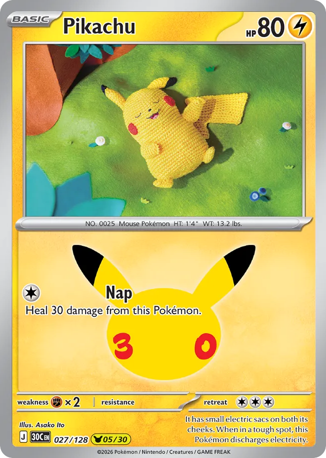 Pikachu 027/128 30th Celebration