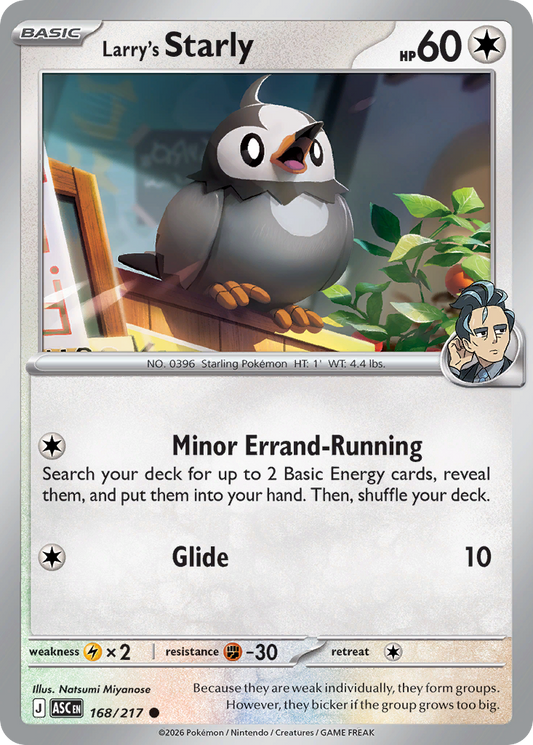 Larry's Starly — Ascended Heroes 168/217 Pokémon card