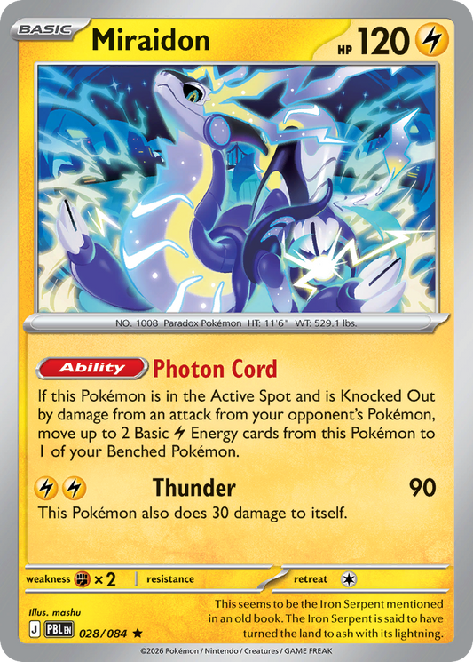 Miraidon — Pitch Black 028/084 Pokémon card