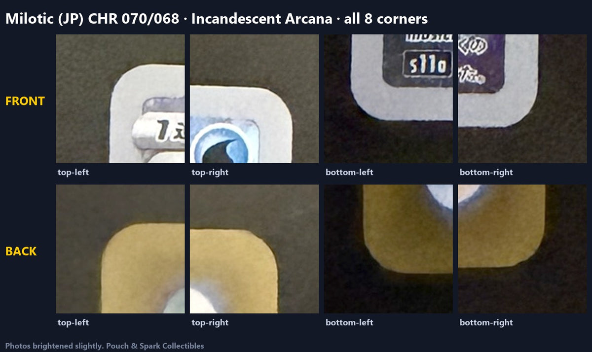 Condition — All 8 corners, front and back