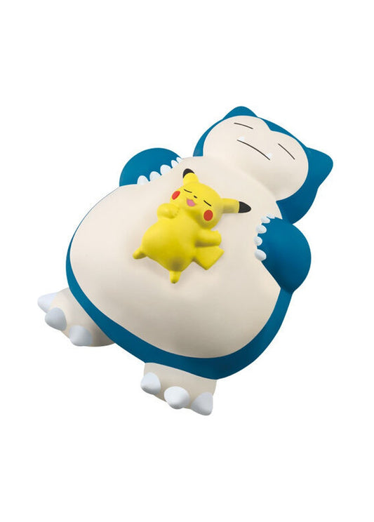 Sleeping Pikachu & Snorlax figure — official Bandai photo (Pokémon Kids 30th Anniversary Special Vol. 3)