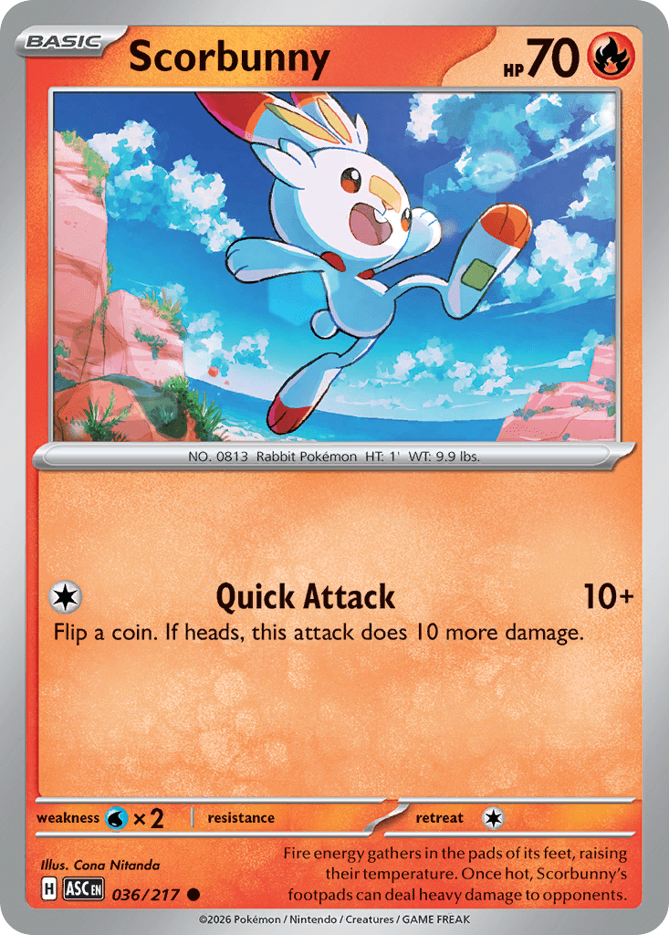 Scorbunny 036/217 — Ascended Heroes Pokémon TCG