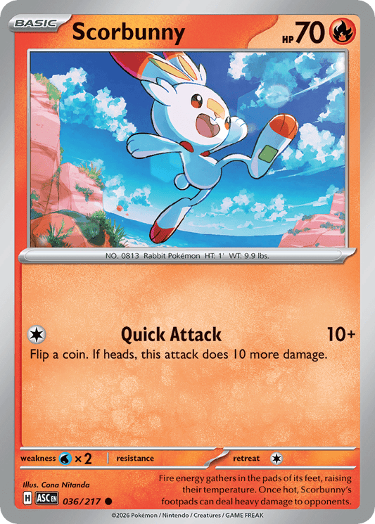 Scorbunny 036/217 — Ascended Heroes Pokémon TCG